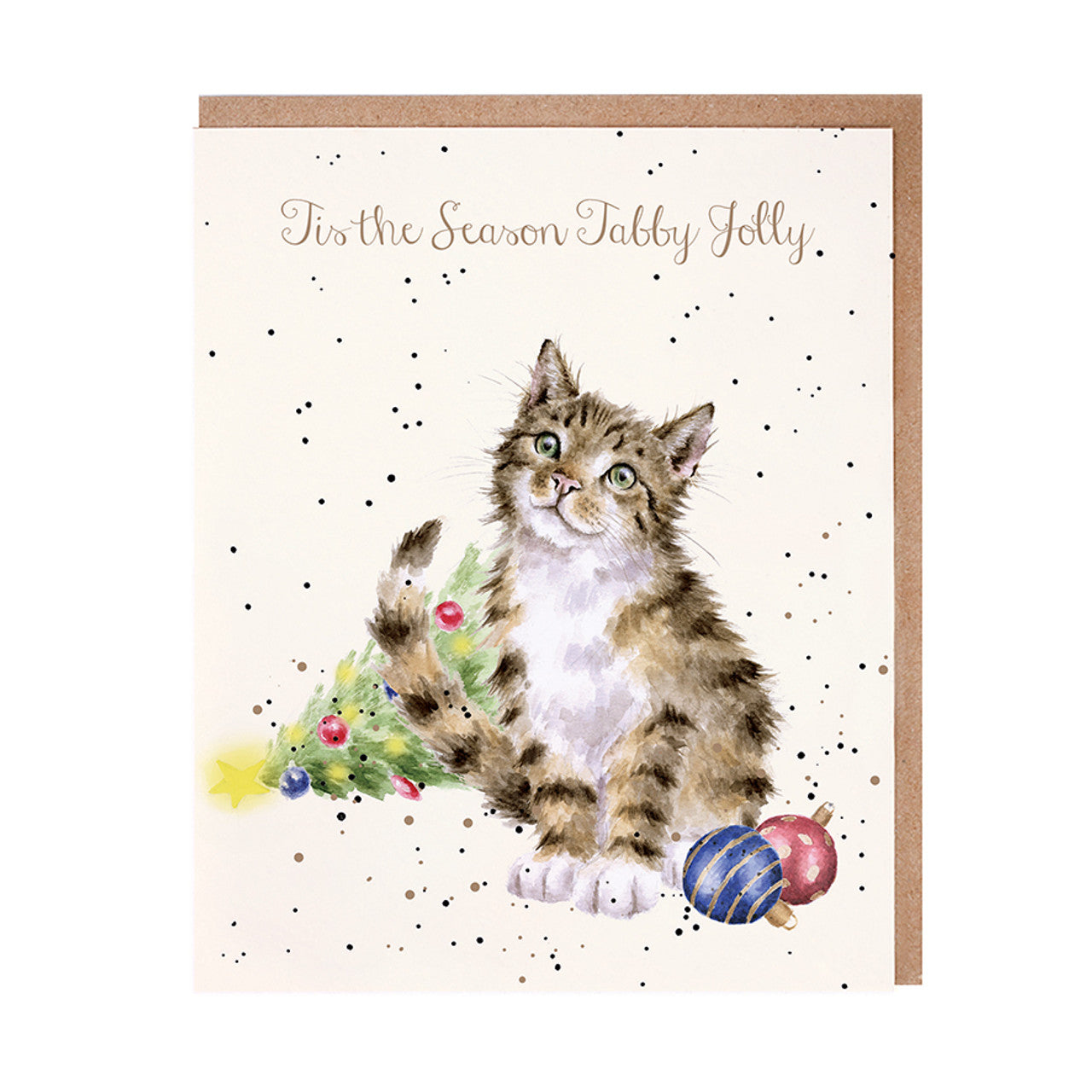 Wrendale Designs Christmas Card re CAT fallen tree