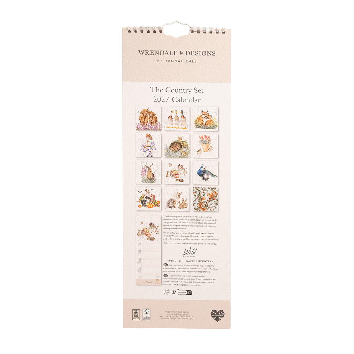 Wrendale Designs 2027 Calendar Slim COUNTRY SET