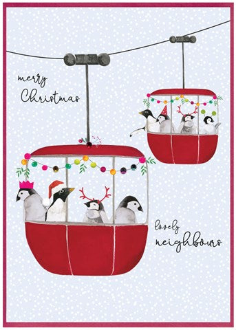 Cinnamon Aitch Christmas Card Cranberry Sauce NEIGHBOURS penguins