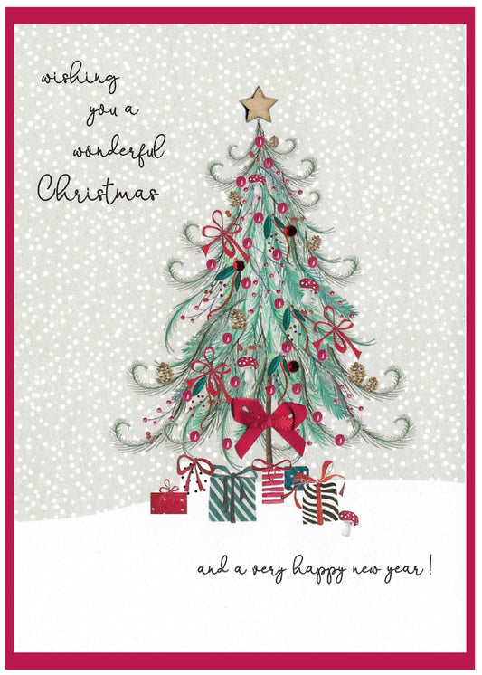Cinnamon Aitch Christmas Card Cranberry Sauce TREE