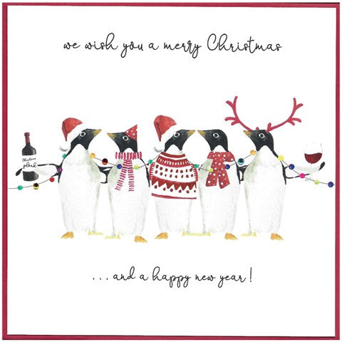 Cinnamon Aitch Christmas Card Cranberry Sauce Penguin XMAS CHORUS