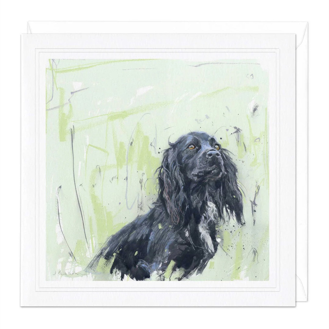Whistlefish card COCKER SPANIEL black sitting