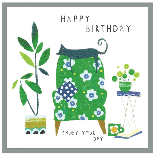 Cinnamon Aitch Margot Birthday Card Cat ENJOY YOUR DAY 