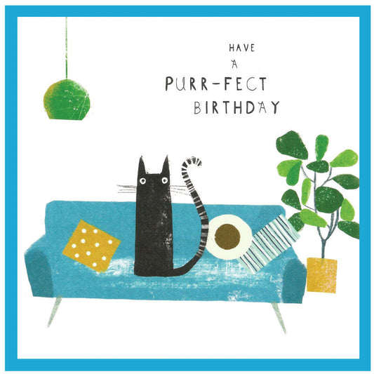 Cinnamon Aitch Margot Birthday Card Cat PURR-FECT BIRTHDAY