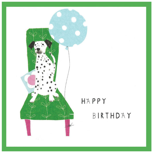 Cinnamon Aitch Margot Birthday Card Dog DALMATIAN & BALLOON 