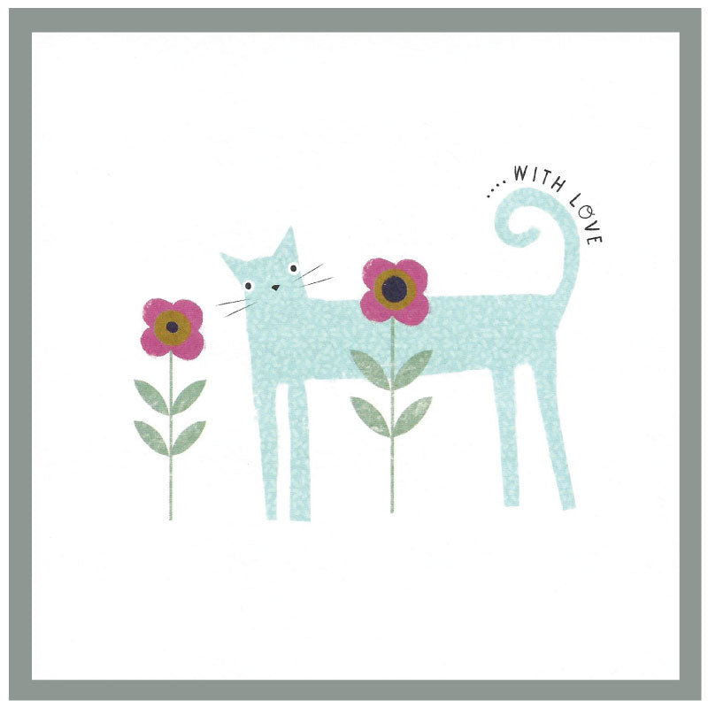 Cinnamon Aitch Margot Greeting Card Cat WITH LOVE