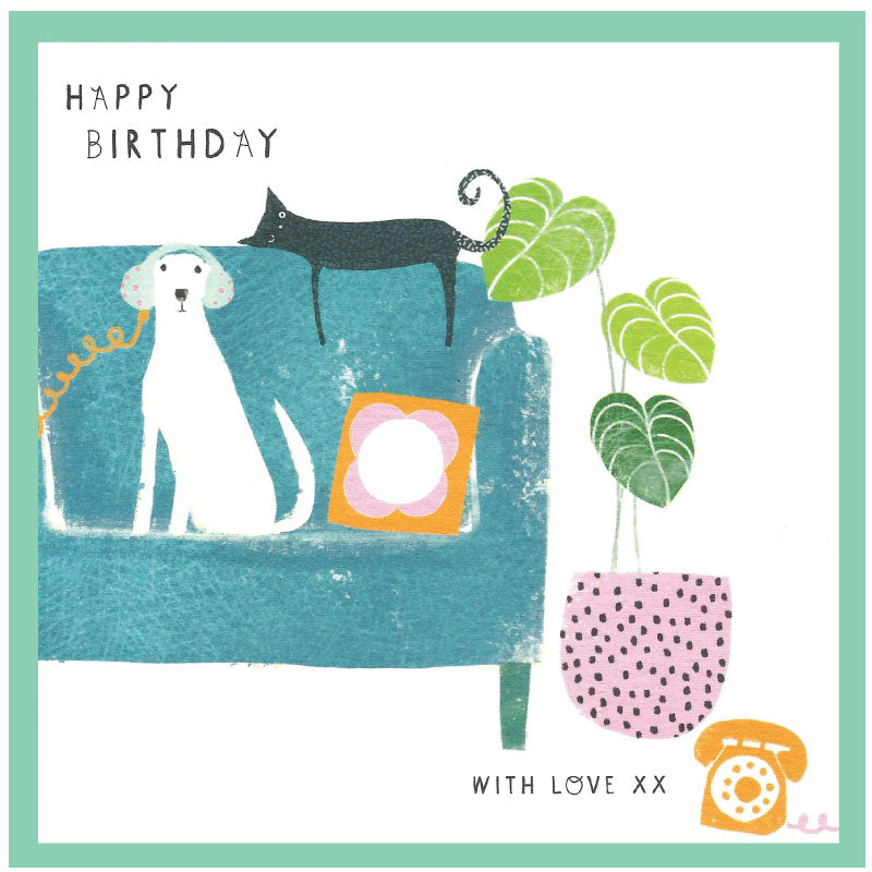 Cinnamon Aitch Margot Birthday Card Dog PINK POT