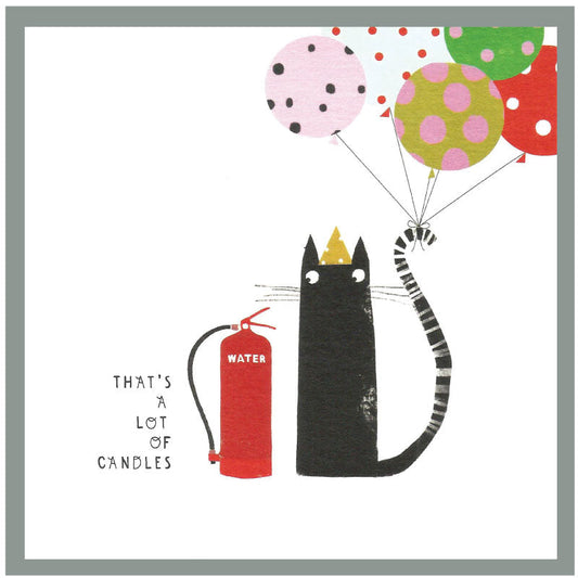 Cinnamon Aitch Margot Birthday Card Cat A LOT OF CANDLES