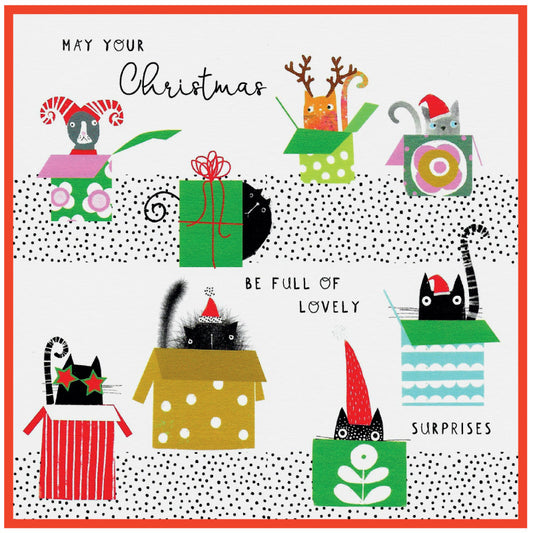 Cinnamon Aitch Christmas Card Margot Cat CHRISTMAS SURPRISES