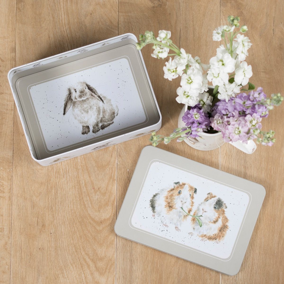 Wrendale Designs Tin Keepsake GUINEA PIGS grey