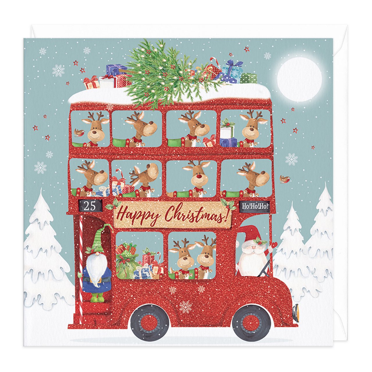 Whistlefish Christmas card SANTA BUS