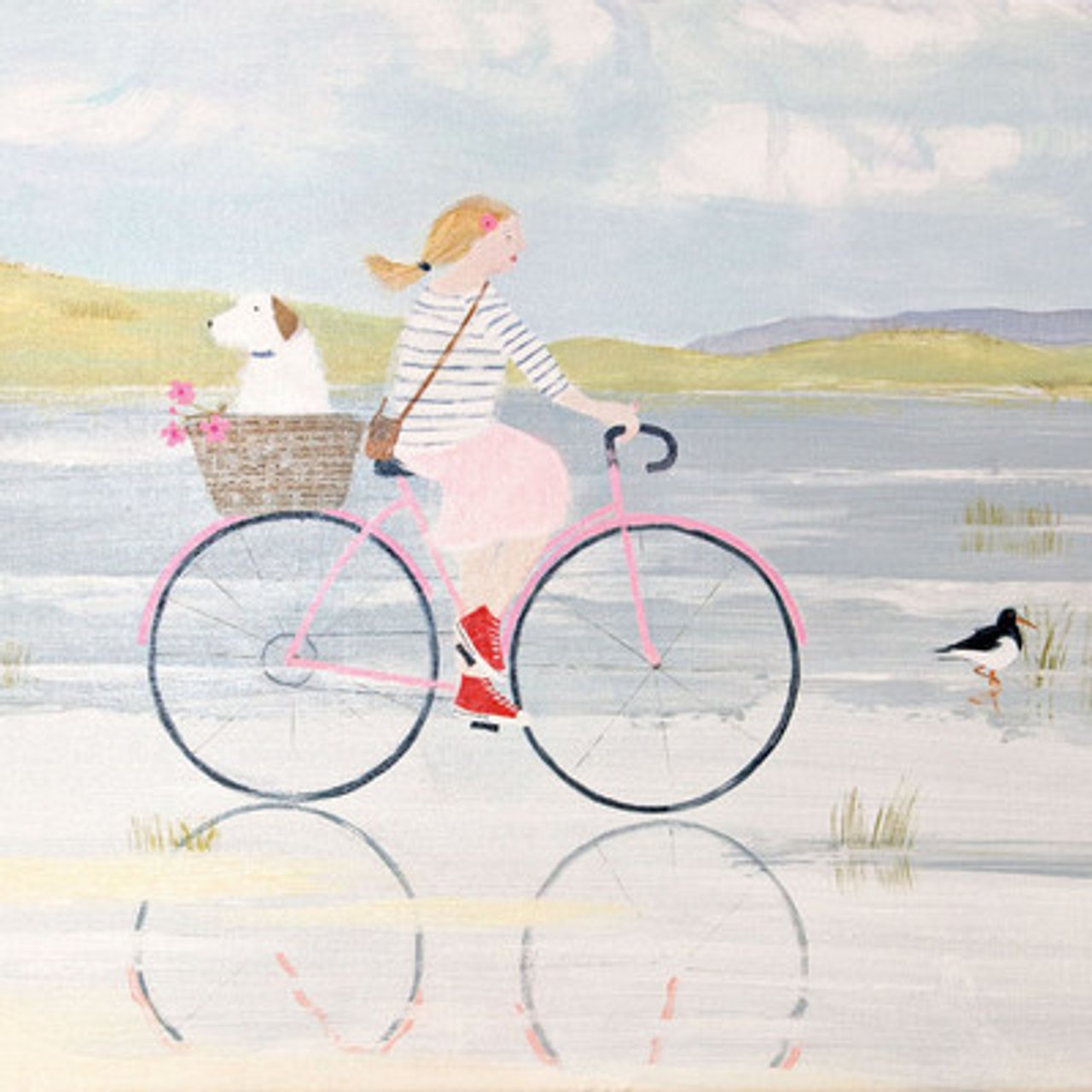 Whistlefish card BIKE BASKET DOG