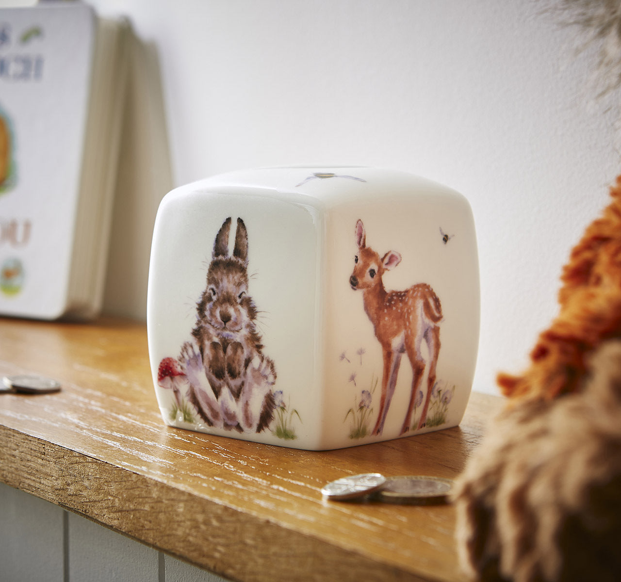 Wrendale Designs Little Wren Royal Worcester porcelain Money Box FOX CUB