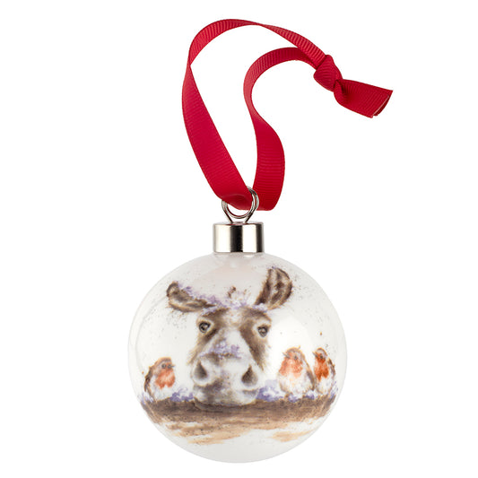 Wrendale Designs Christmas Bauble DONKEY Robins