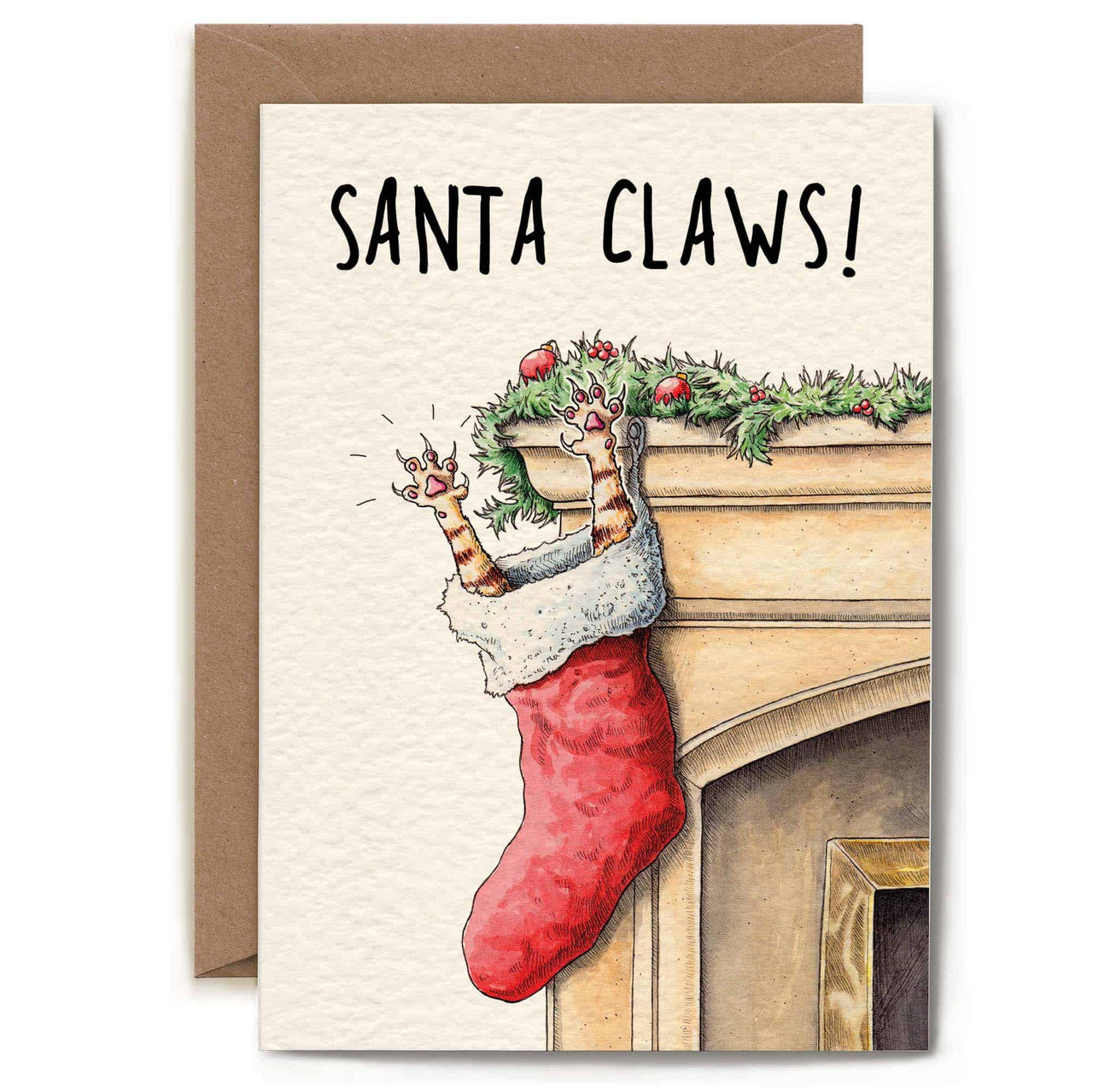 Bewilderbeest Christmas Card CAT claws