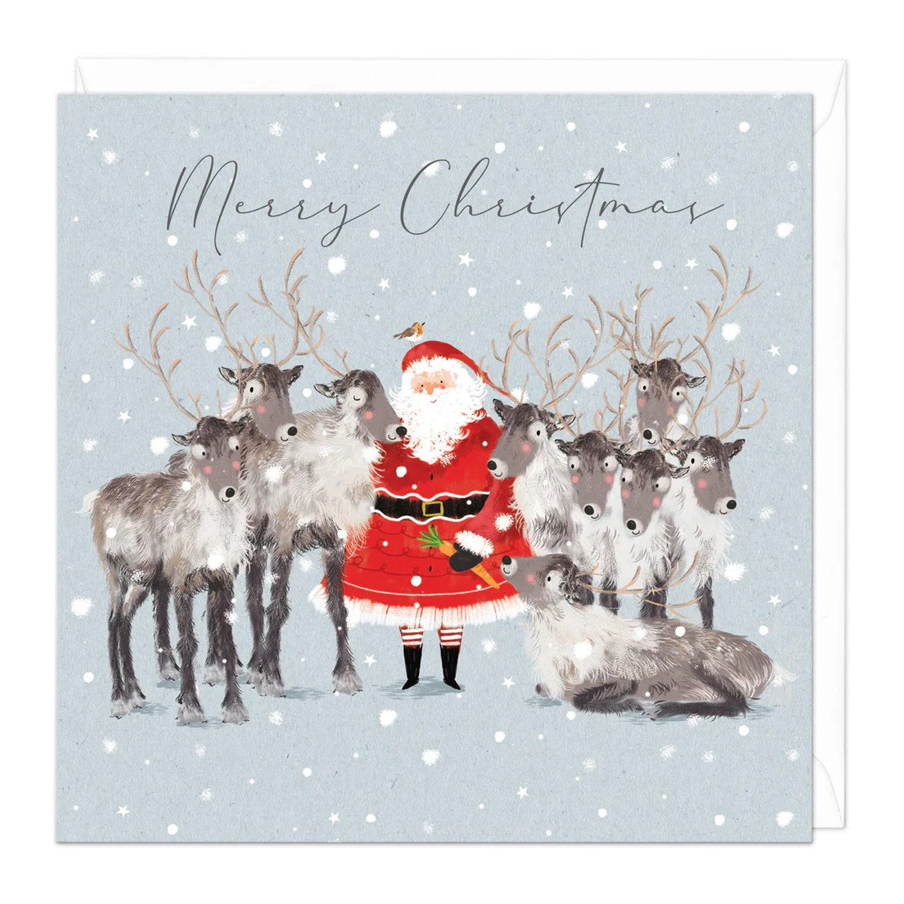 Whistlefish Christmas card SANTA'S REINDEERS carrot
