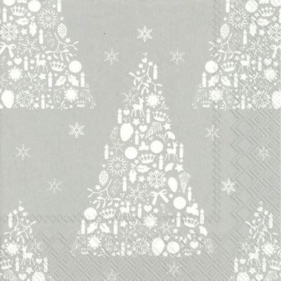 Christmas Napkins silver MERRY CHRISTMAS