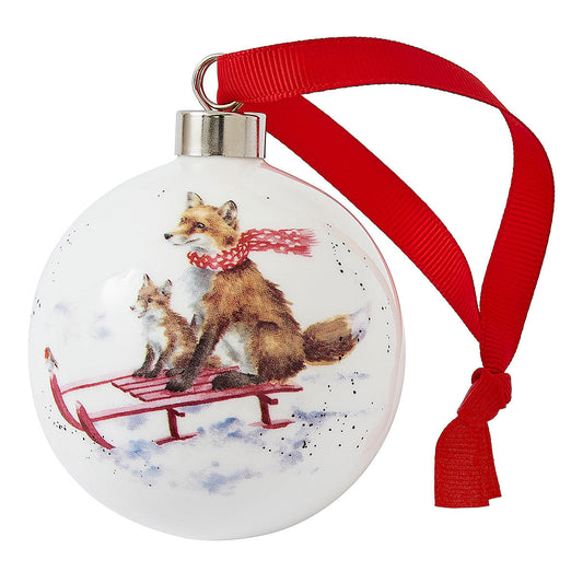 Wrendale Designs Christmas Bauble FOXES
