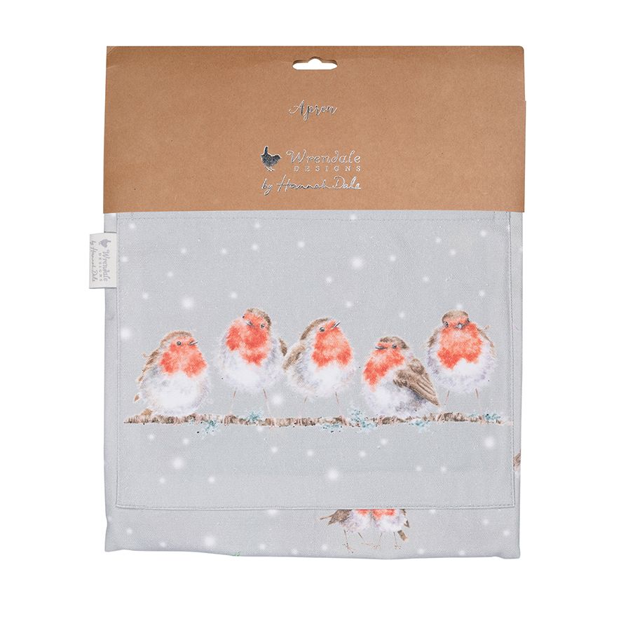 Wrendale Designs Christmas Apron ROBINS five