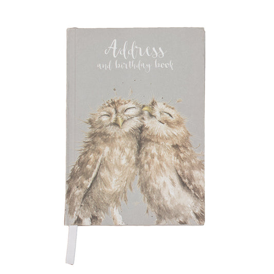 Wrendale Designs Address and Birthday book is compact and has a hard cover printed with Hannah Dale's artwork of two Owls