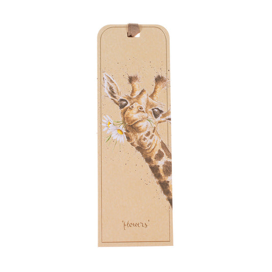 Wrendale Designs Bookmark featuring Hannah Dale's artwork of a Giraffe with a 'munch' of daisies