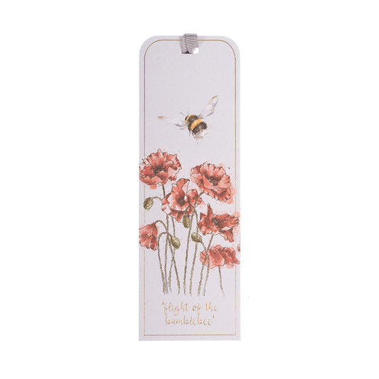 Wrendale Designs Bookmark featuring Hannah Dale's artwork of a Bee and red Poppies