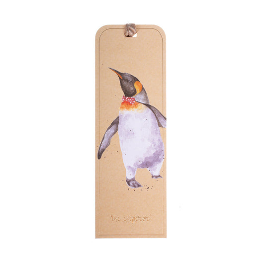 Wrendale Designs Bookmark featuring Hannah Dale's artwork of a an Emperor Penguin 'sporting' a red and white polka dot bowtie