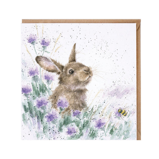 Wrendale Designs card Country Set THE MEADOW rabbit bee flowers