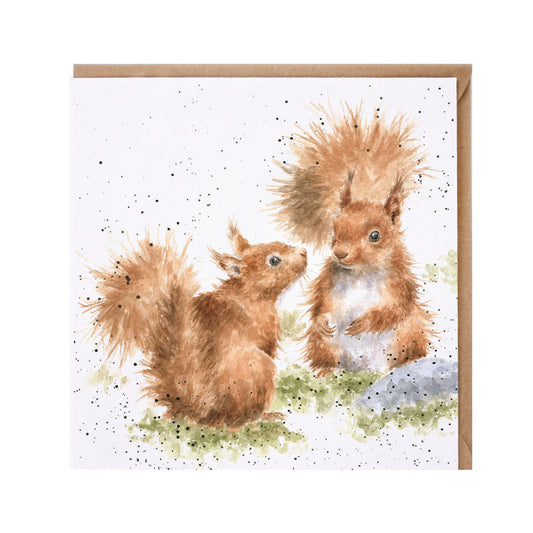 Wrendale Designs card Country Set BETWEEN FRIENDS red squirrels