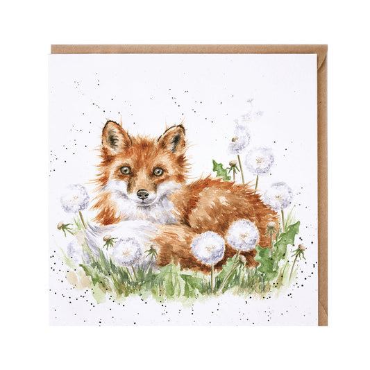 Wrendale Designs card Country Set THE DANDY FOX fox dandelions