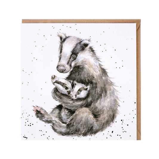Wrendale Designs card Country Set ME AND MINE badger cubs