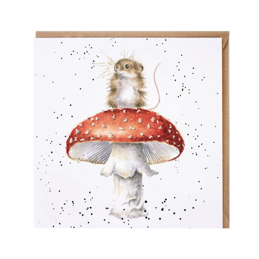 Wrendale Designs card Country Set HE'S A FUN-GI mouse mushroom