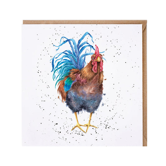 Wrendale Designs card Country Set COLOURS OF THE RAINBOW rooster
