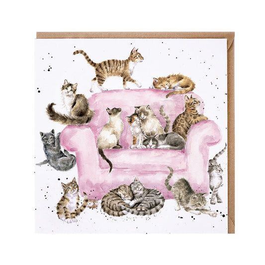 Wrendale Designs card Country Set CATTITUDE cats sofa