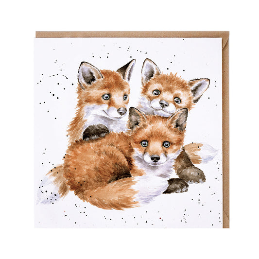 Wrendale Designs card Country Set SNUG AS A CUB foxes