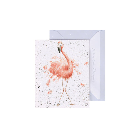 Wrendale Designs Mini card Flamingo PRETTY in PINK  