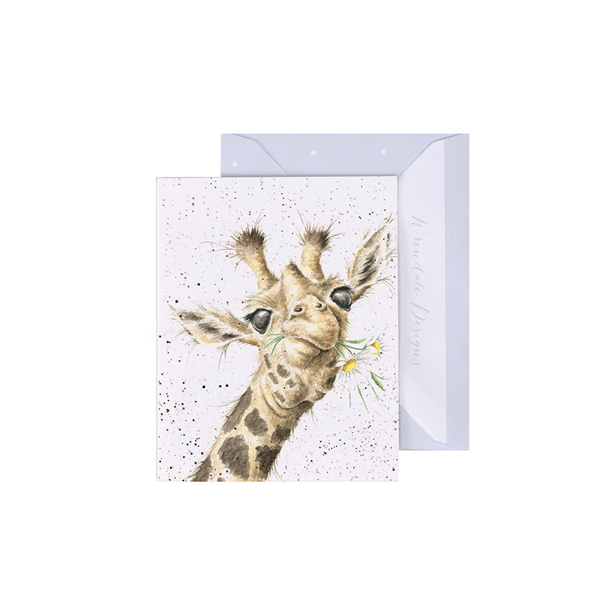 Wrendale Designs Mini card Giraffe FLOWERS