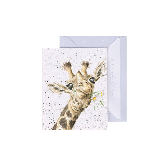 Wrendale Designs Mini card Giraffe FLOWERS 
