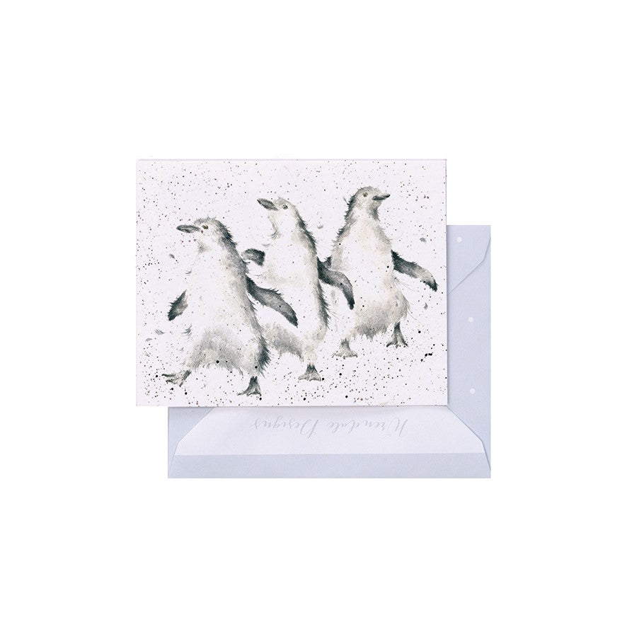 Wrendale Designs Mini card Penguins OUT ON THE TOWN
