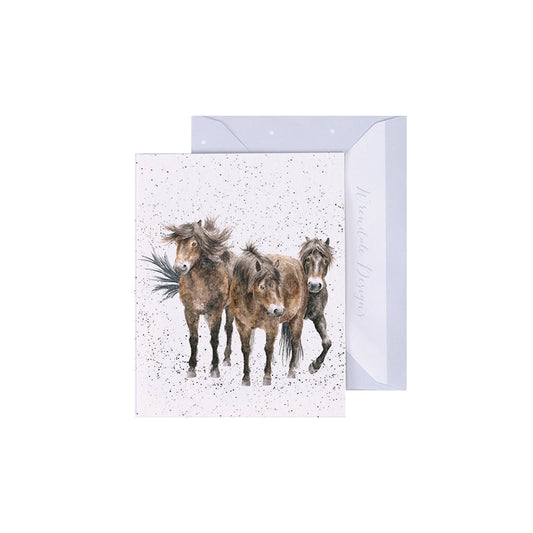 Wrendale Designs Mini card Horses THREE AMIGOS 