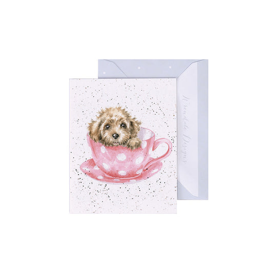 Wrendale Designs Mini card Dog TEACUP PUP  