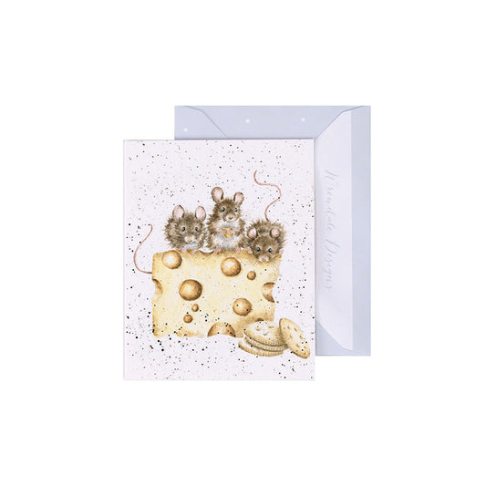 Wrendale Designs Mini card Mice CRACKERS ABOUT CHEESE  