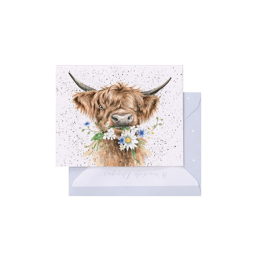 Wrendale Designs Mini card Cow DAISY COW