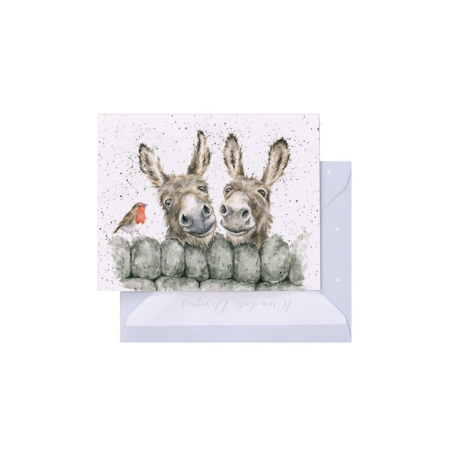 Wrendale Designs Mini card Donkeys HEE HAW