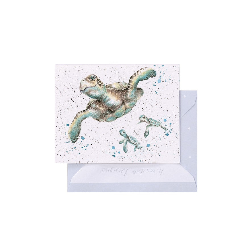 Wrendale Designs Mini card Turtles SWIMMING SCHOOL