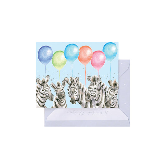 Wrendale Designs Mini card Zebras REALLY WILD 