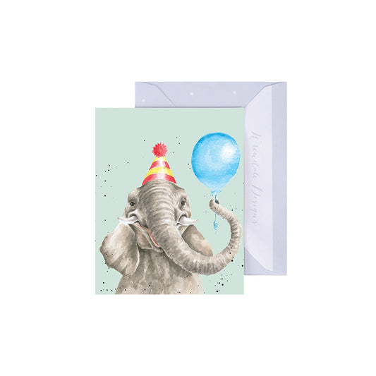 Wrendale Designs Mini card Elephant LET'S GET THIS PARTY STARTED 