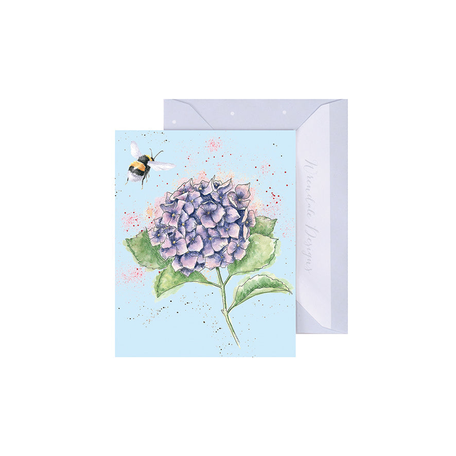 Wrendale Designs Mini card Bee HYDRANGEA