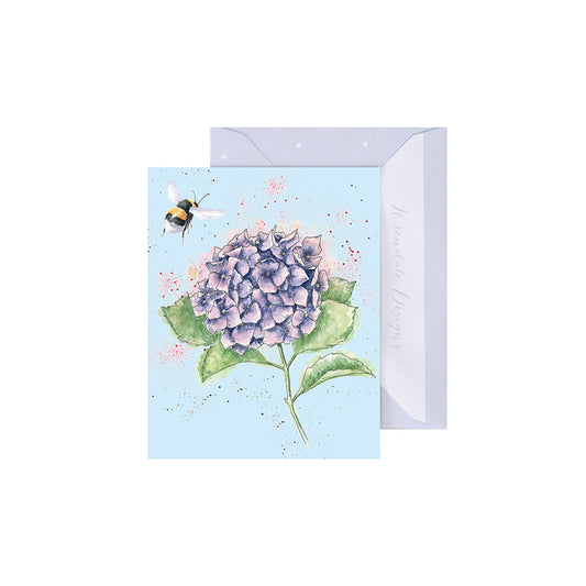 Wrendale Designs Mini card Bee HYDRANGEA   