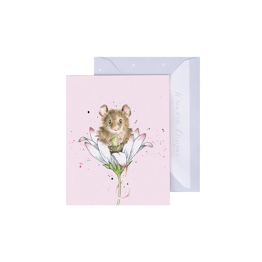 Wrendale Designs Mini card Mouse OOPS A DAISY